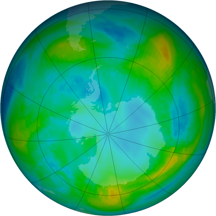 Antarctic ozone map for 08 May 1981